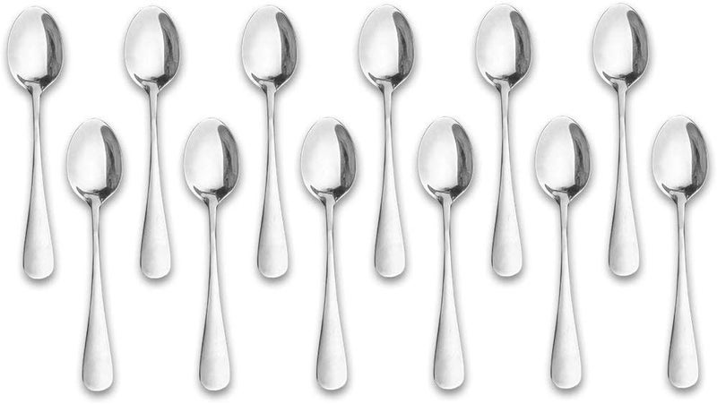 KUMOOM Demitasse Espresso Spoons,12-piece Mini Coffee Tiny Stainless Steel Spoons Bistro Small Spoons for Dessert, Tea, Appetizer(4.7Inch)… - Image 1