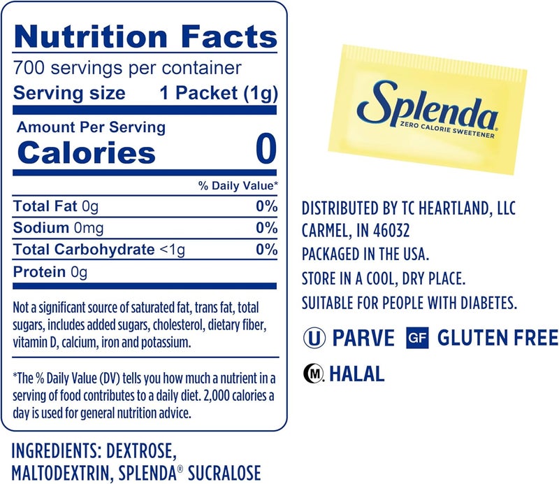 SPLENDA No Calorie Sweetener, 700 Single-Serve Packets - Sugar Free and Zero Calorie Sweetener - Image 4