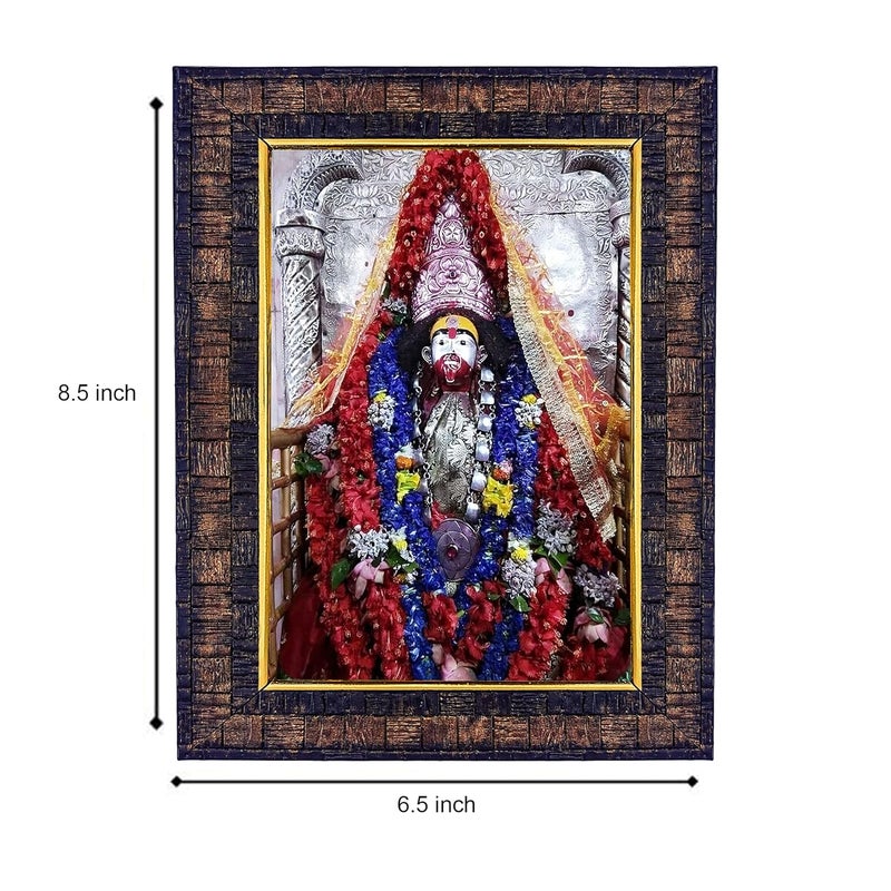 Hawai Hawai Tarapith Maa Tara Engineered Wood Wall Hanging Home décor Photo frame with 108 Beads Lal Chandan Jaap Mala, SFDI00416_BLK_SFDI682_Mala  - Image 3