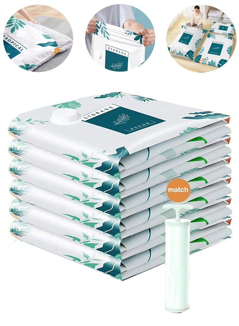 Premium Plastic Vacuum Seal Bag, Reusable Vacuum Storage Bags with Hand Pump, Vacuum Bags for Clothes, Mattress, Blanket, Duvets, Pillows, Quilt, Travel - Image 1