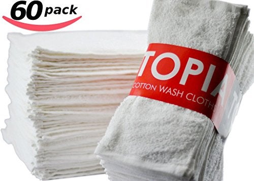 Utopia Cotton Washcloths-Hand-Face Towels Pack - 100% Extra Soft Ring Spun Cotton Washcloths, Highly Absorbent, 12-Inch - Image 1