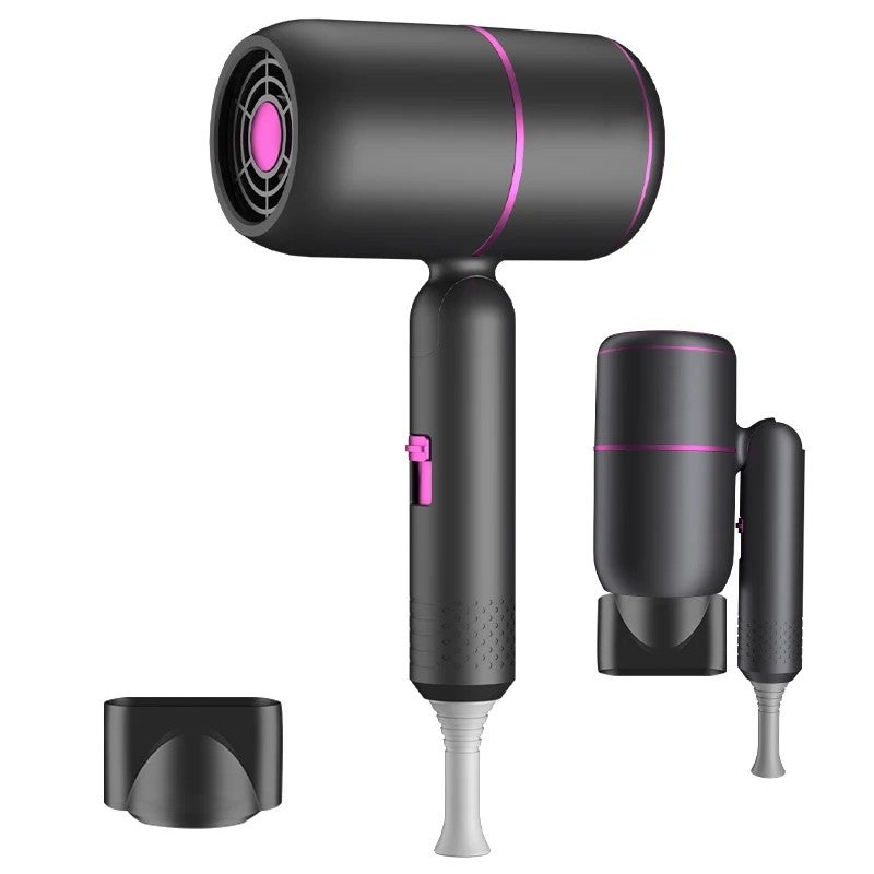Bluejw Protable 1600W Hair Dryer Fast Drying Low Noise Folding Negative Ionic Blow Dryer Wall Mounted with Blue Light - Image 2