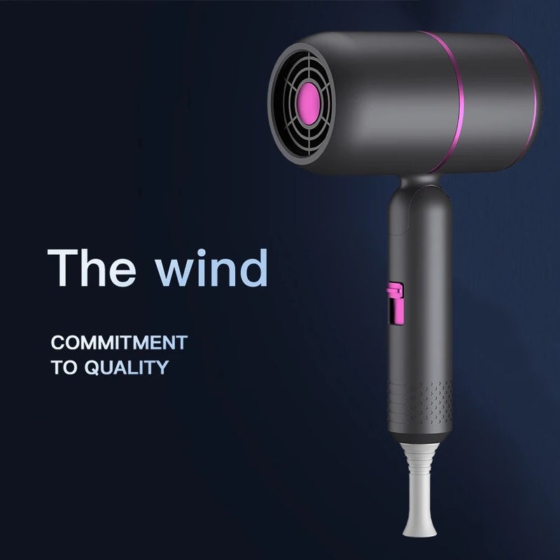 Bluejw Protable 1600W Hair Dryer Fast Drying Low Noise Folding Negative Ionic Blow Dryer Wall Mounted with Blue Light - Image 1