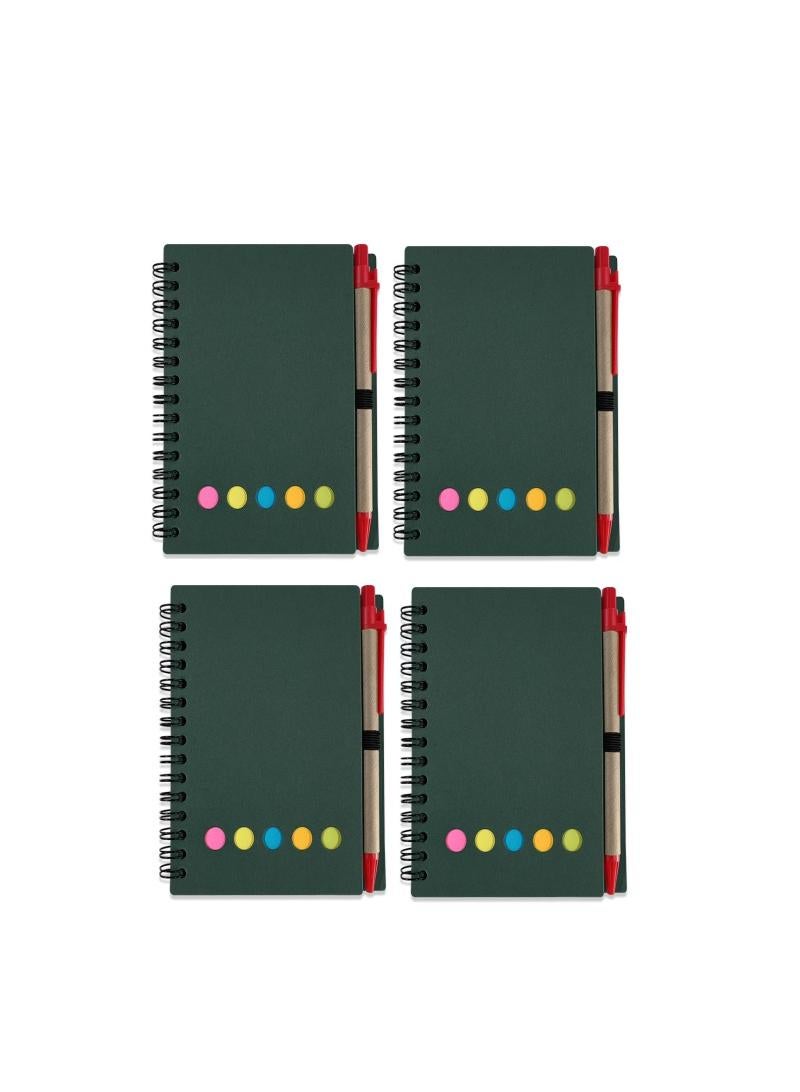 Generic 4 Pcs Coil Notebook With Sticky Note Paper And Pen Student Office Notebook Creative Exercise Notebook（The Color Of The Pen Is Random）  - Image 1