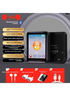 Generic Student Version Mp3 Screen Mp4 Walkman Outside Bluetooth Mini Touch Screen English Reading Novels Listening To Songs Clear Set Other-Body Color:2.4inch Touch Screen Black [bluetooth 5.4-vocal Dictionary/enlarged Battery]-Memory Capacity:128gb Downloaded Popular Resources (son + Novel) + Protective Case - Official Standard 