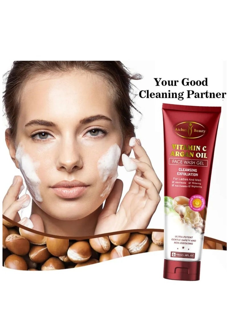 Aichun beauty Organic Face Wash Gel Brightening Whitening Anti-Freckle Vitamin C Argan Oil Deep Cleansing for Adult Women 100 ml  - Image 2