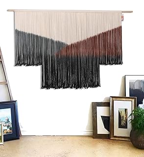 FLBER Macrame Wall Hanging LargeTie-Dye Geometric DÃƒÂ©cor Black Bohemian Yarn Tapestry Home Wall Boho DÃƒÂ©cor - Image 1