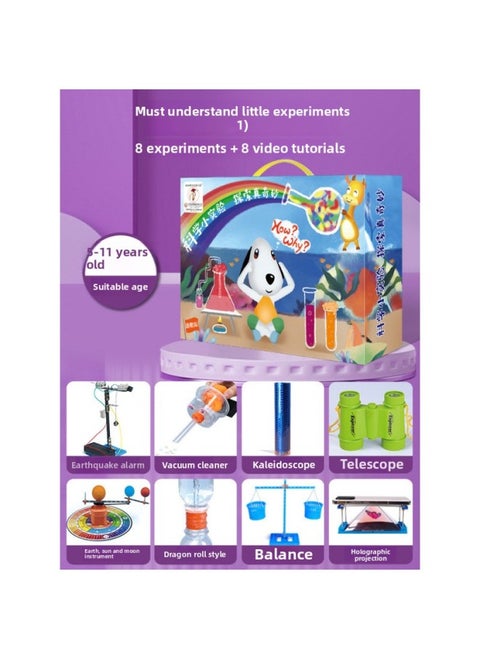 Children's Science Experiment Suit Students Land, Sea And Air Diy Handmade Science And Technology Small Production School Gift Toys Wholesale-Specification:Must-understand Small Experiments 1 (contains 8 Experiments)