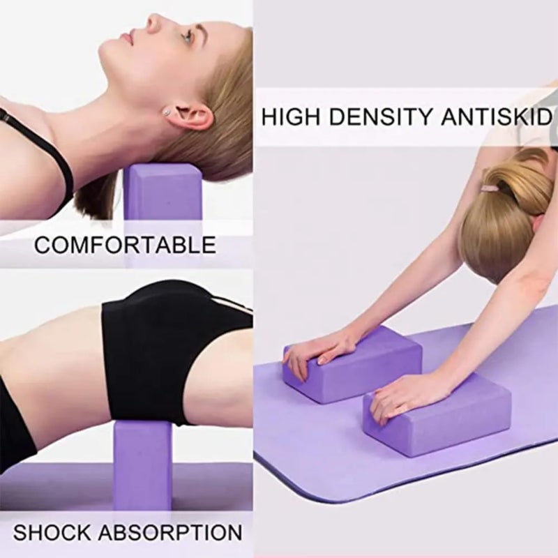 Mbkhfll (Pink-2 Pack) Yoga Block - Supportive Latex-Free Eva Foam - Soft Non-Slip Surface With Beveled Edges For Yoga  Pilates  Meditation - Yoga Accessories For Stability  Balance  Deepen Stretches - Image 4