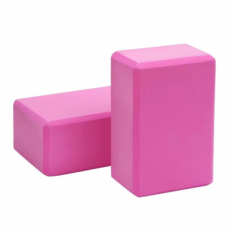 Mbkhfll (Pink-2 Pack) Yoga Block - Supportive Latex-Free Eva Foam - Soft Non-Slip Surface With Beveled Edges For Yoga  Pilates  Meditation - Yoga Accessories For Stability  Balance  Deepen Stretches - Image 1