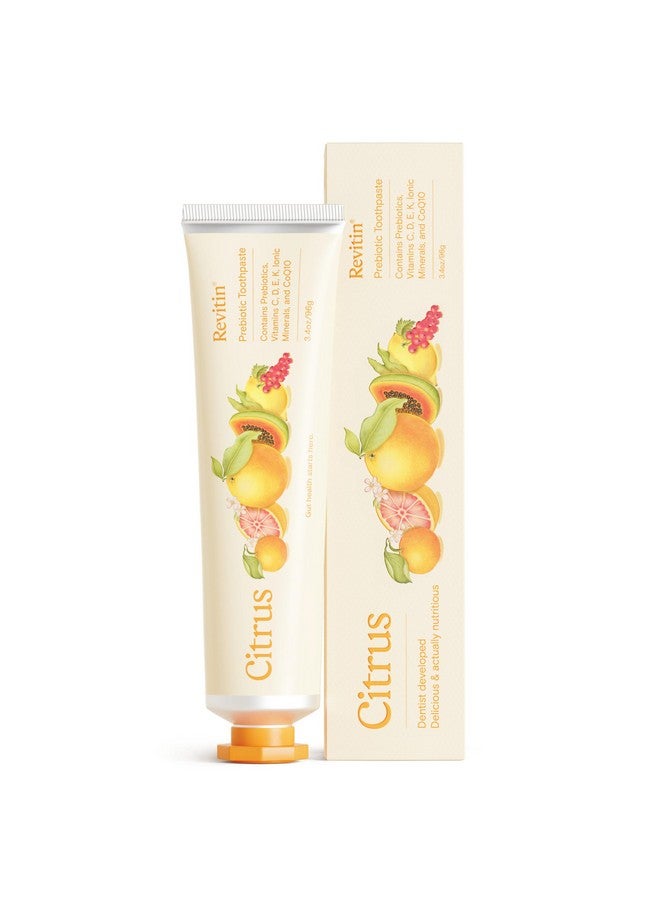 Revitin Revitin Toothpaste | Fluoride-Free Prebiotic Citrus Tooth Gel | No SLS, Gluten Free, Dye Free, GMO Free, No Sweeteners | Non-Toxic, Kid Approved  - Image 1