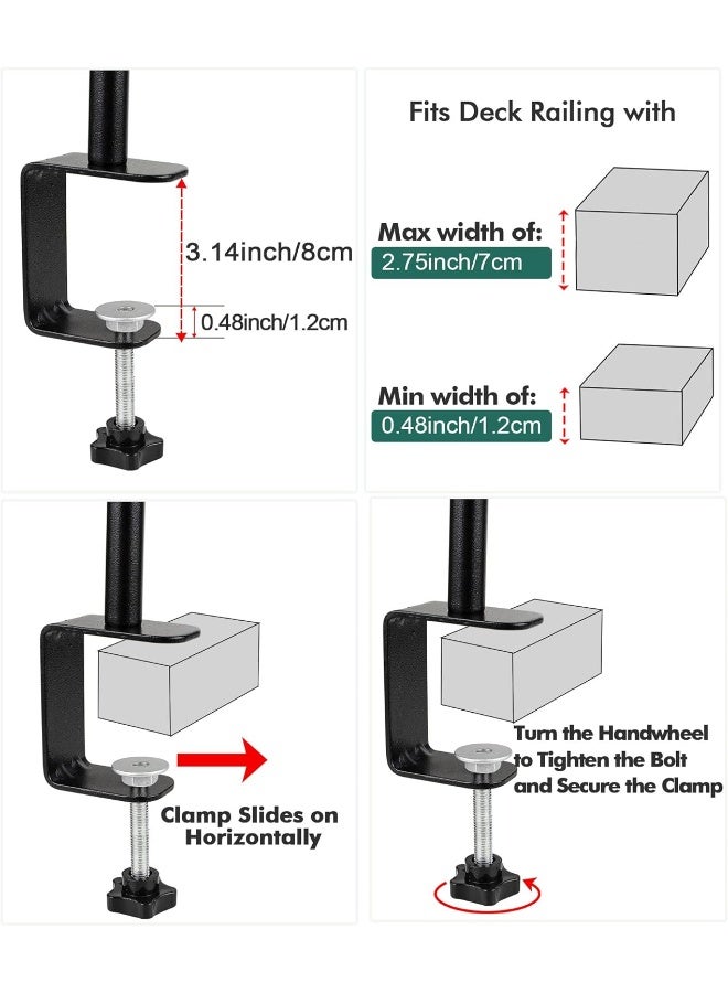 Generic Bolite  Deck Bird Feeder For Railing, Balcony Bird Feeders For Outside, Three Trays, Enhanced Version, Black  - Image 1