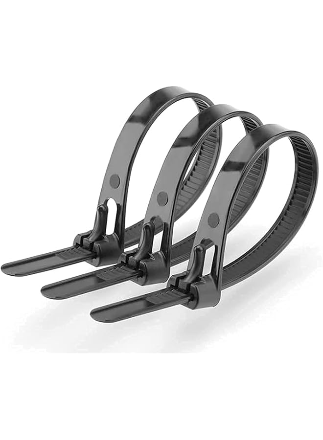 erorex Reusable Zip Ties Heavy Duty Zip Tie Thick Black Cable Ties Reusable 100 Pack 50Lb Tensile Strength Nylon Cable Wire Ties For Multi Purpose Use Indoor And Outdoor Plastic Tie Wire 12 Inch - Image 1