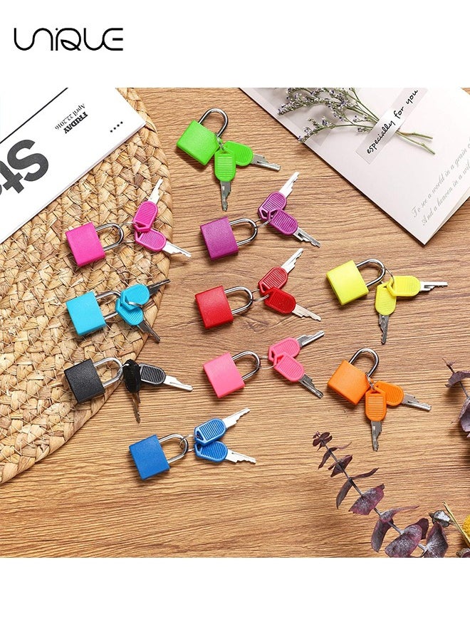 Unique 6 Pieces Suitcase Locks with Keys, Colored Plastic Casing Padlock Small Luggage Metal Mini Used for Student Bag Journal Piggy Bank, for School Gym Classroom Matching Game Travel  - Image 5