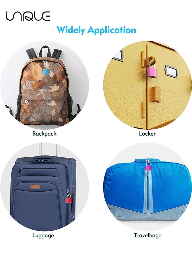 Unique 6 Pieces Suitcase Locks with Keys, Colored Plastic Casing Padlock Small Luggage Metal Mini Used for Student Bag Journal Piggy Bank, for School Gym Classroom Matching Game Travel  - Image 4