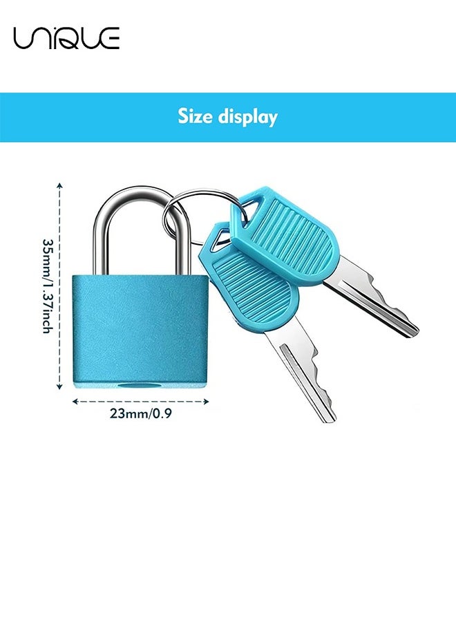 Unique 6 Pieces Suitcase Locks with Keys, Colored Plastic Casing Padlock Small Luggage Metal Mini Used for Student Bag Journal Piggy Bank, for School Gym Classroom Matching Game Travel  - Image 2