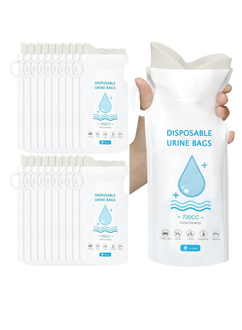 TRASSLE 20 Pack 700ml Disposable Urinal Bag, Emergency Urine Bag, Unisex Urinal Bag, Portable Camping Pee Bag, Travel Urine Bag Vomit Bag for Traffic Jams, Camping, Hiking, Pregnant, Patient, Kids - Image 1