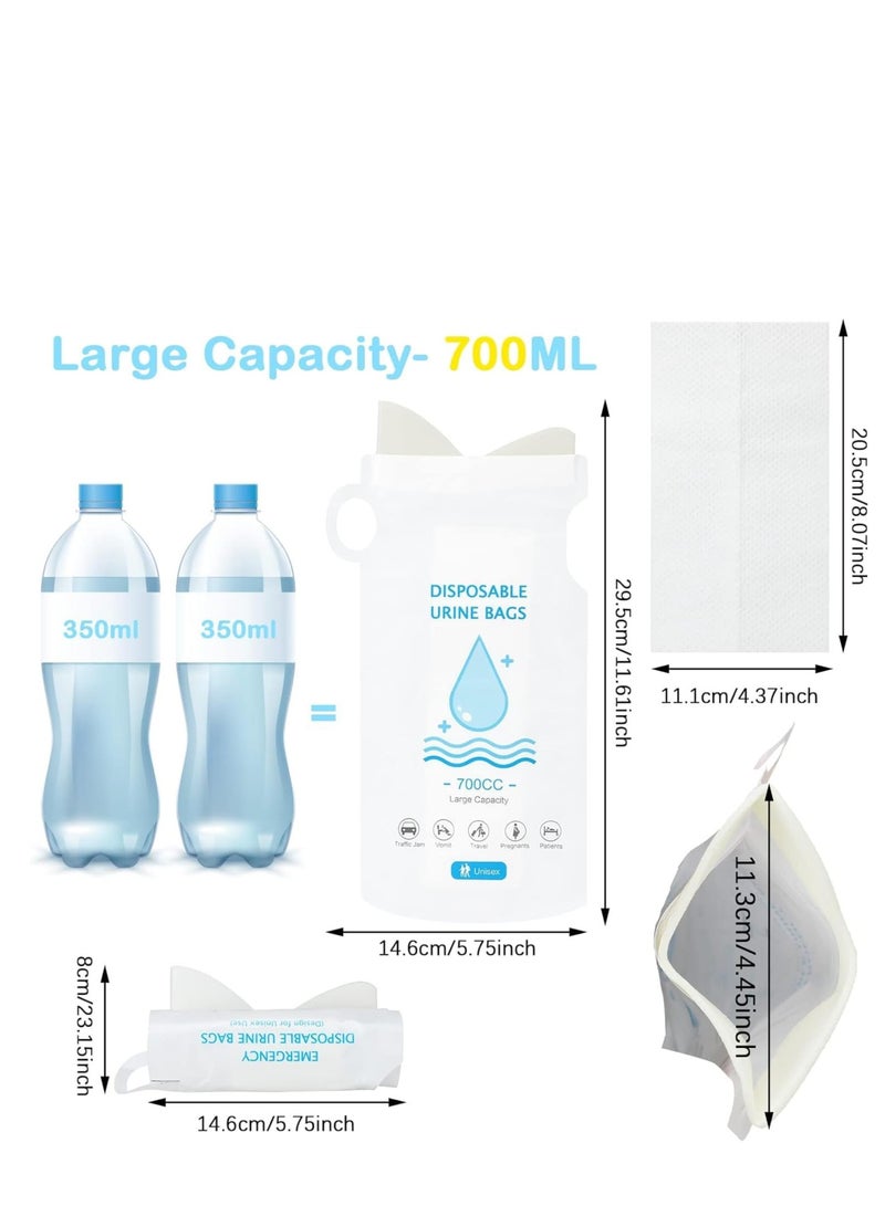 TRASSLE 20 Pack 700ml Disposable Urinal Bag, Emergency Urine Bag, Unisex Urinal Bag, Portable Camping Pee Bag, Travel Urine Bag Vomit Bag for Traffic Jams, Camping, Hiking, Pregnant, Patient, Kids - Image 2