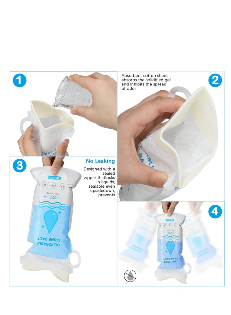 TRASSLE 20 Pack 700ml Disposable Urinal Bag, Emergency Urine Bag, Unisex Urinal Bag, Portable Camping Pee Bag, Travel Urine Bag Vomit Bag for Traffic Jams, Camping, Hiking, Pregnant, Patient, Kids - Image 4