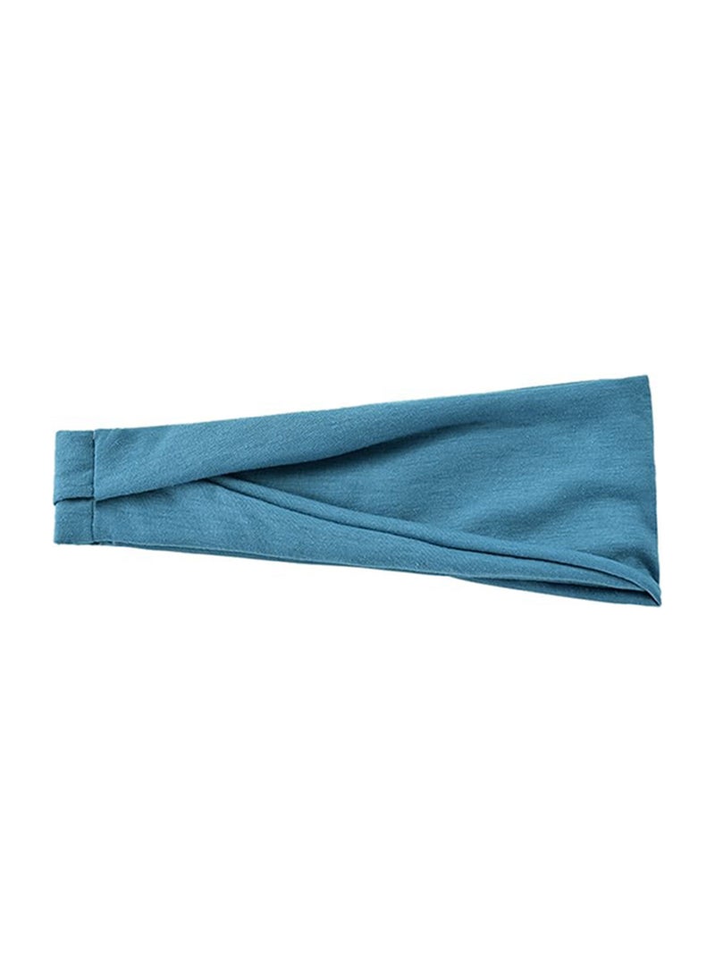 Generic Extra Wide 7cm Plain Stretch Unisex Soft Yoga Headband (Turquoise green)  - Image 3