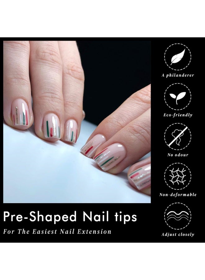 100 Pcs Transparent Matte Nail Tip, Short Half Tip, Long Nail Tip, False Nail Tip, Soft Gel Tip, Easy To Use Nail Enhancement Product, Which Can Be Used For Both Full And Half Application (03#) - Image 3