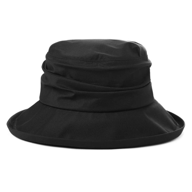 Comhats Rain Hat for Women Waterproof Wide Brim Sun Hats for Ladies SPF 50+ Summer Fishing Bucket Hats Beach Foldable Black Medium - Image 1