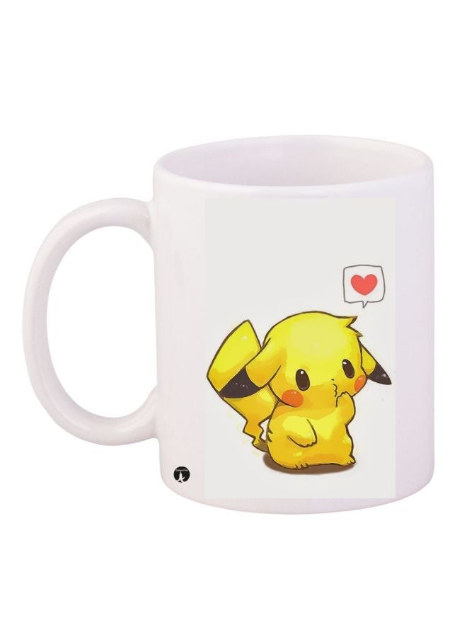 RYN Pikachu  Printed Coffee Mug White/Yellow/Red 11ounce