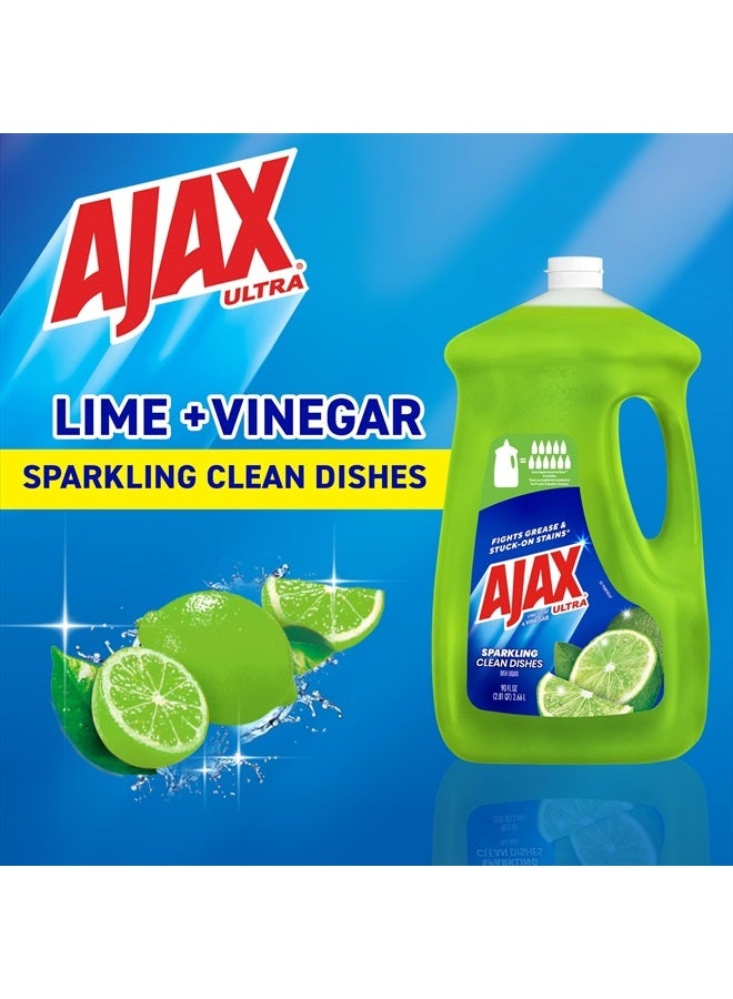 Ajax Ultra Liquid Dish Soap Vinegar and Lime Scent, Sparkling Clean Dishes, 90 oz Bottle - Image 4