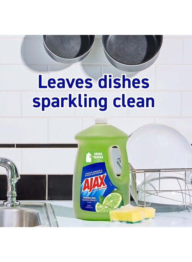 Ajax Ultra Liquid Dish Soap Vinegar and Lime Scent, Sparkling Clean Dishes, 90 oz Bottle - Image 3