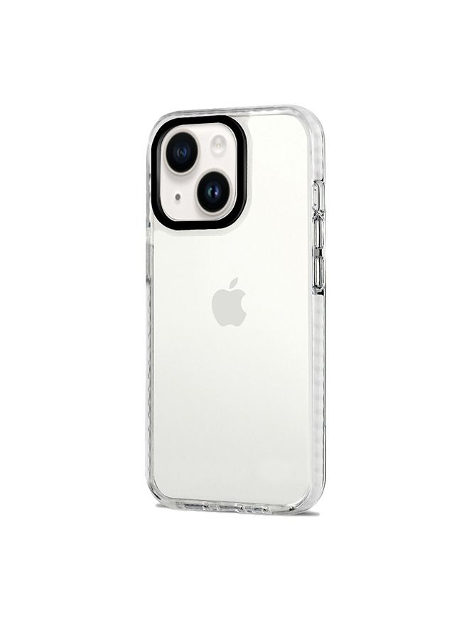 IPhone 14 Case Black-Ring Collision-Resistant Triple-In-One Transparent Case - Image 1