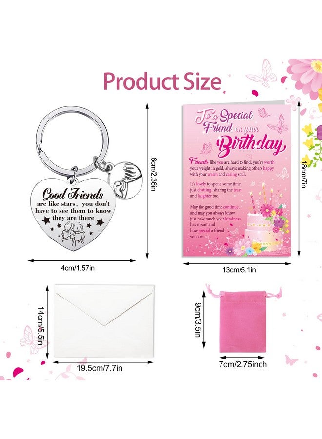 HOWAF Birthday Card For Friend To A Special Friend Birthday Greeting Cards With Best Friend Keychain With Gift Bags Special Friend Birthday Gift Cards Good Friend Cards Good Friends Key Chain  - Image 2