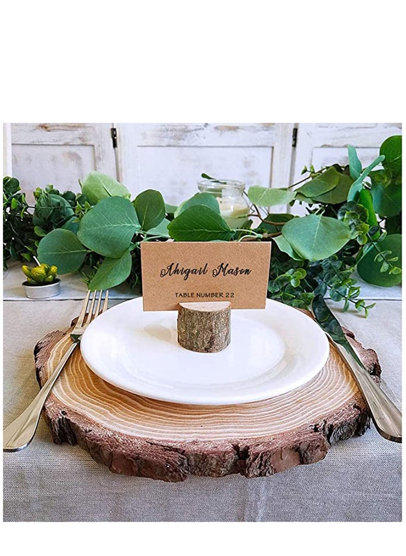 KASTWAVE - Wood Place Card Holders, 10 Pcs Premium Rustic Table Number Holders and 10 Pcs Kraft Table Place Cards, Wood Photo Holders, Ideal for Wedding Party Table Name and More - Image 1