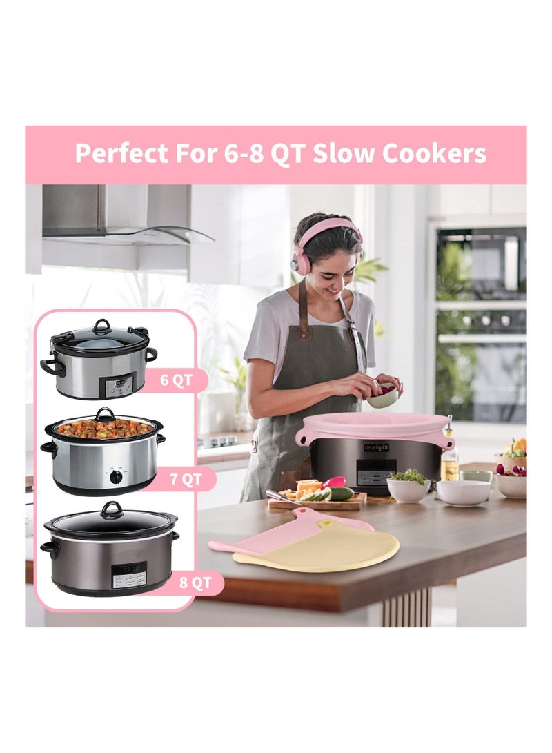 الأزرق جي دبليو 2 Pack Silicone Slow Cooker Liners, Reusable Liners Leakproof Bags Oval Pot Fit 6-8 Quarts Crockpot Easy Clean for or Round - Image 4