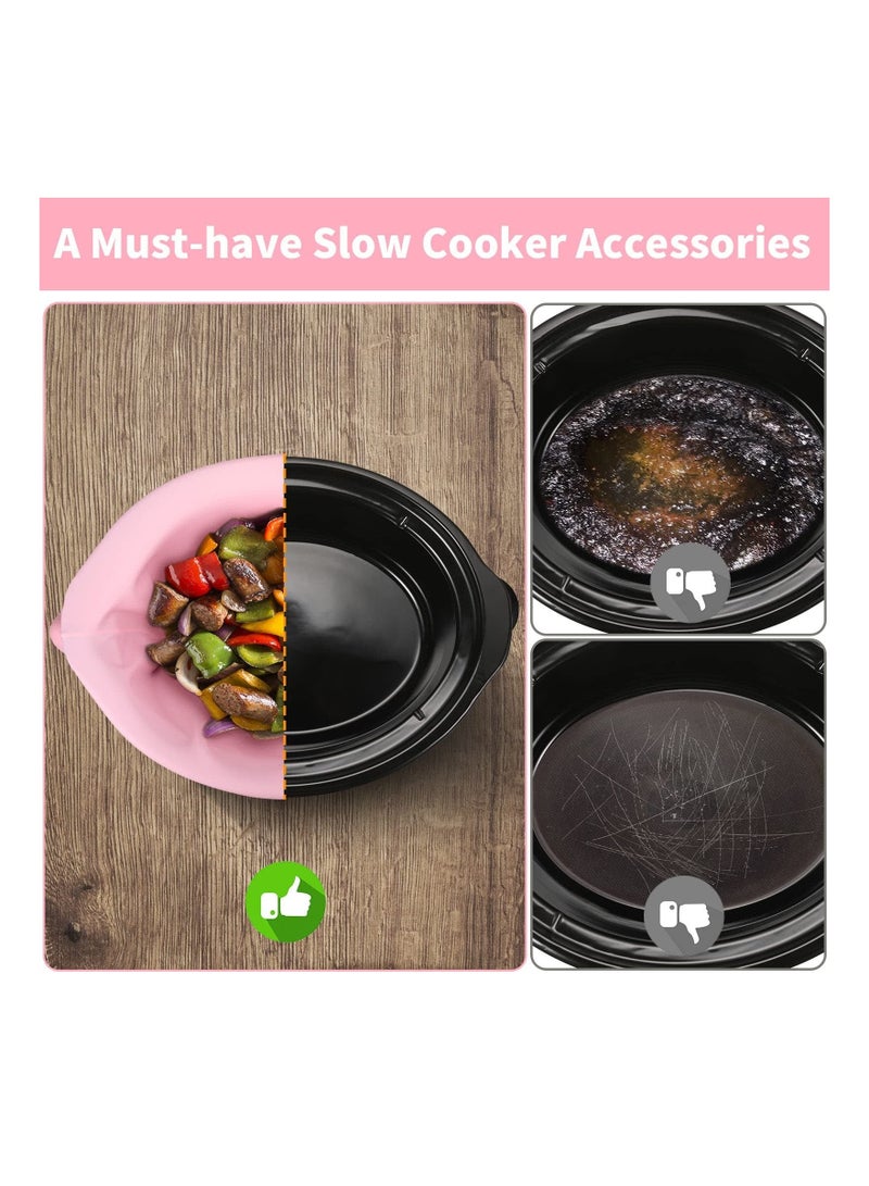 الأزرق جي دبليو 2 Pack Silicone Slow Cooker Liners, Reusable Liners Leakproof Bags Oval Pot Fit 6-8 Quarts Crockpot Easy Clean for or Round - Image 3
