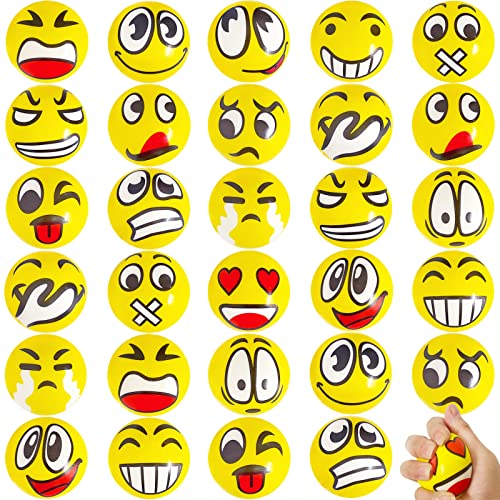 Juuxncgv 30 Pcs Face Stress Balls25 Funny Face Squeeze BallsStress Relief Balls for GiftsKidsParty FavorsPresent FillersCoworkers - Image 1