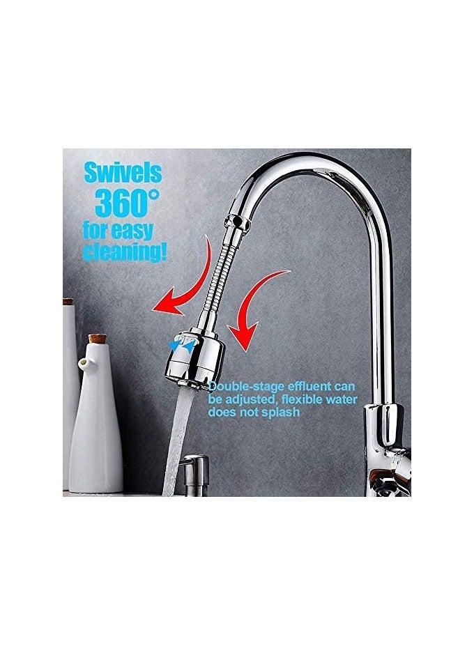 Styxon 360 Rotatable Sink Faucet Sprayer Tap Extender AntiSplash Nozzle Head Hose Universal Connector 2 Mode Silver - Image 5