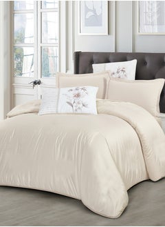 Duvet Set 4-Pcs Single Size Striped Microfiber Bed Set  With 1 Duvet Cover(160 x 220 CM) 1 Fitted Sheet 1 PillowSham And 1 Pillowcases(Without Filler),Linen