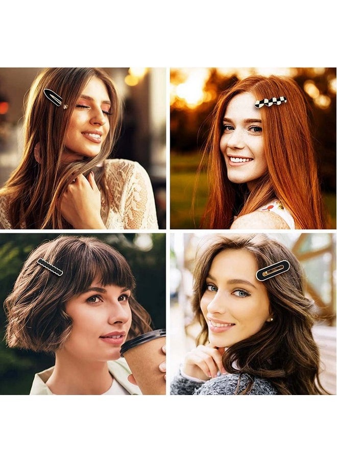 LINXI 12 Pcs Hair Clips Fashion Black And White Hair Clips Cute Hair Pins For Women Hair Accessories Acrylic Hair Barrettes For Vintage Hairpin Hair Accessories  - Image 3