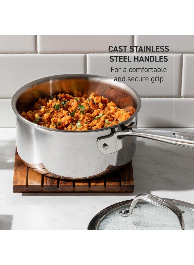 T-Fal Pro Tri-Ply Stainless Steel Fry Pan 8 Inch, Induction Compatible, Oven Safe 500F, Fast & Even Heat, Professional Quality & Durability, Frying Pan, Skillet, Cookware, Dishwasher Safe, Silver - Image 5