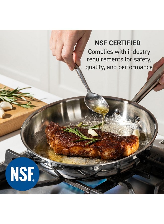 T-Fal Pro Tri-Ply Stainless Steel Fry Pan 8 Inch, Induction Compatible, Oven Safe 500F, Fast & Even Heat, Professional Quality & Durability, Frying Pan, Skillet, Cookware, Dishwasher Safe, Silver - Image 3