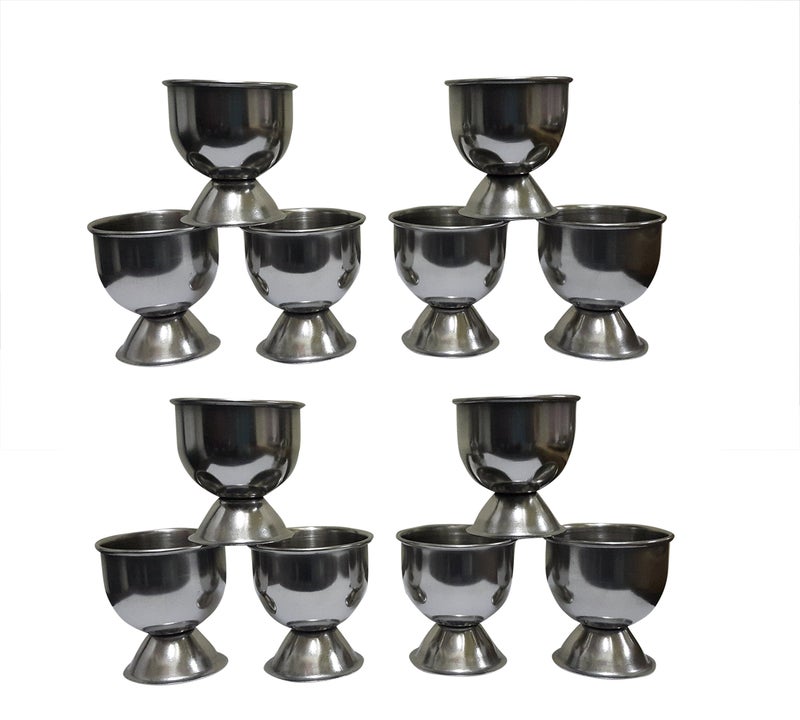 Dynore Stainless Steel Egg Holder Cups for Raw and Boiled Eggs Set of 12 - Image 5