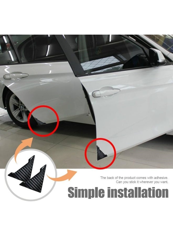 8 قطع واقي باب السيارة، واقي حافة باب السيارة، واقي زاوية جانبية للسيارة مضاد للتصادم، ملحقات السيارات غطاء حماية حافة السيارة ذاتي اللصق مناسب لمعظم المركبات (ألياف الكربون والأبيض) - Image 5