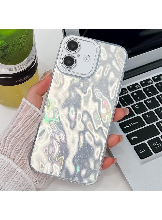 The Bros Case For iPhone 16 Plating Glitter Texture TPU Phone Case with Lens Film