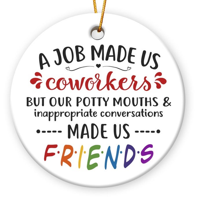 COWORKERS CHRISTMAS TREE DECORATIONS FOR OFFICE CERAMIC ORNAMENT GIFT IDEAL FOR WOMEN FRIENDS COWORKER TEACHERS WORK BESTIE FUNNY FRIENDSHIP EMOTIONAL SUPPORT GIFTS AFFORDABLE XMAS PRESENTS