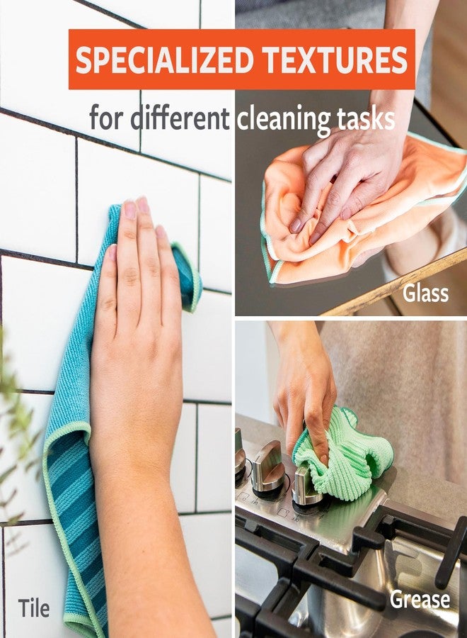 Full Circle Renew Collection Multifunctional Recycled Microfiber Cloths, Set of 5, Multicolor - Image 4