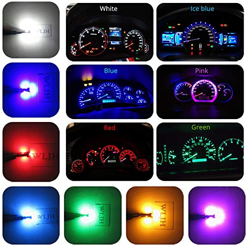 WLJH 74 Led Bulb Dash Lights Extremely Bright T5 2721 18 37 286 Wedge PC74 Twist Socket Automotive Instrument Panel Gauge Light Kits Dashboard Cluster Shift Bulbs Purple Pack of 20 - Image 3