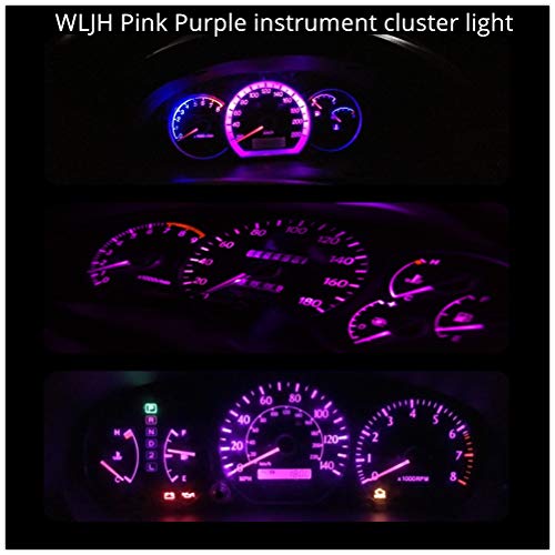WLJH 74 Led Bulb Dash Lights Extremely Bright T5 2721 18 37 286 Wedge PC74 Twist Socket Automotive Instrument Panel Gauge Light Kits Dashboard Cluster Shift Bulbs Purple Pack of 20 - Image 2