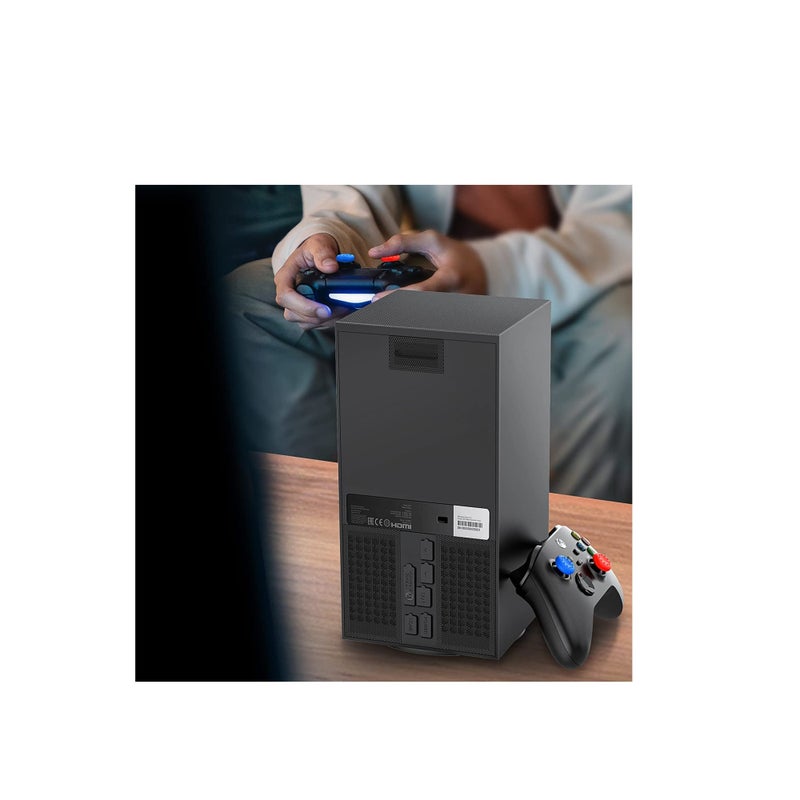 SOLARAE غطاء فلتر الغبار لجهاز Xbox Series X مع سدادات مطاطية للغبار، غطاء فلتر مقاوم للغبار للحالة العلوية، سدادات سيليكون للغبار وأغطية قبضة الإبهام لجهاز Xbox Series X - مجموعتان من 2 - Image 2