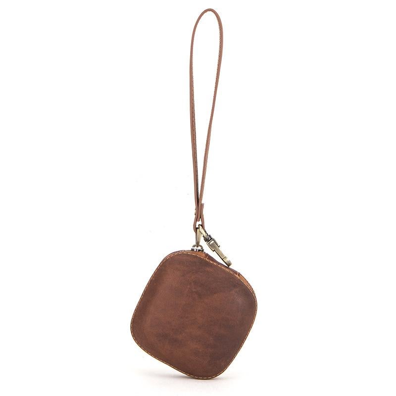 For Powerbeats Pro CONTACTS FAMILY CF1113A Leather With Drawstring Zipper Wireless Bluetooth Earphone Case(Brown)