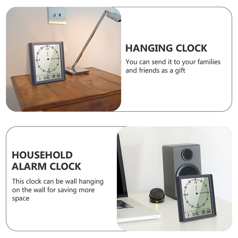 1 Pc Digital Wall Clock Electronic Calendar Clock without Battery (Black) - Image 4